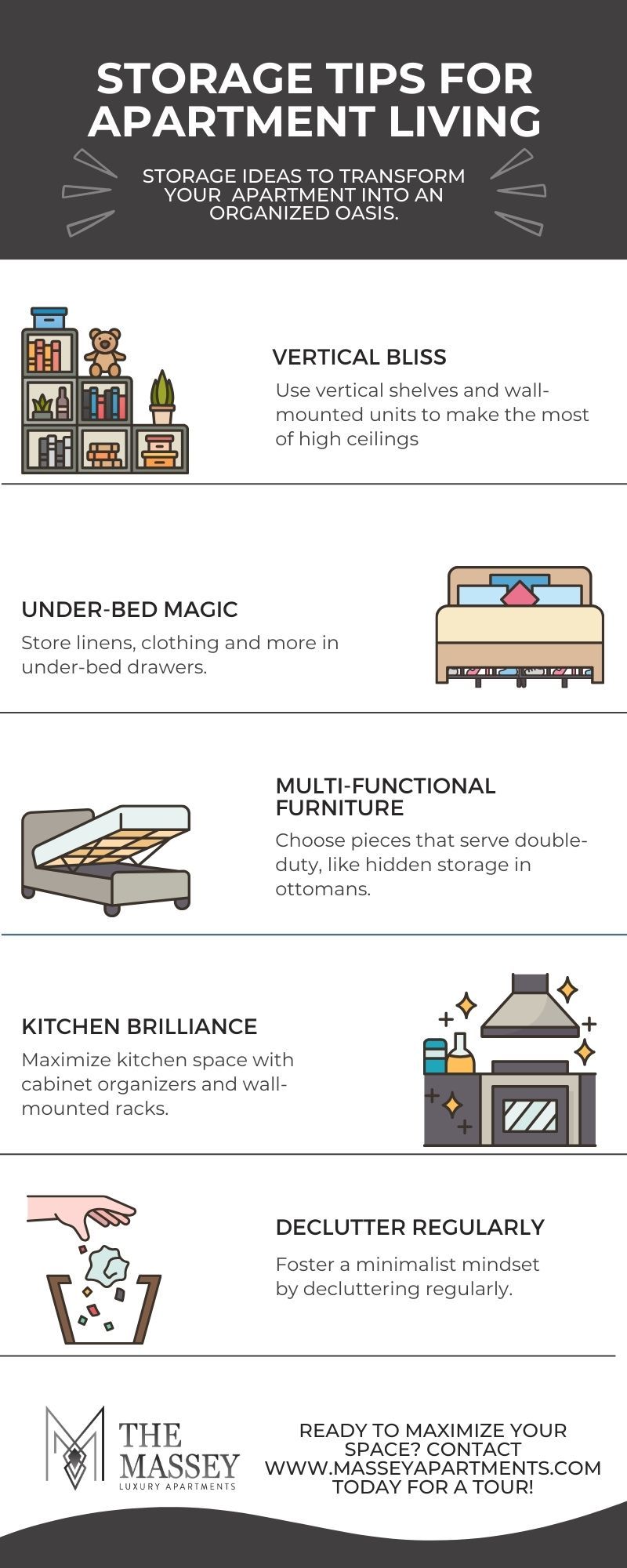 Apartment Storage Solutions — Learn More - The Massey Apartments